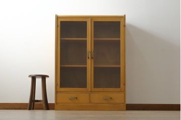 和製ビンテージ　希少!!　天童木工(Tendo)　ブナ材　丸みのあるフォルムとシンプルなデザインが魅力的な本箱(ブックケース、収納棚、キャビネット、飾り棚、ヴィンテージ)(R-068494)