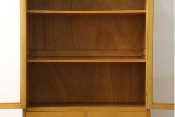 和製ビンテージ　希少!!　天童木工(Tendo)　ブナ材　丸みのあるフォルムとシンプルなデザインが魅力的な本箱(ブックケース、収納棚、キャビネット、飾り棚、ヴィンテージ)(R-068494)