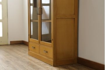 和製ビンテージ　希少!!　天童木工(Tendo)　ブナ材　丸みのあるフォルムとシンプルなデザインが魅力的な本箱(ブックケース、収納棚、キャビネット、飾り棚、ヴィンテージ)(R-068494)