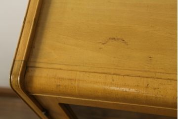和製ビンテージ　希少!!　天童木工(Tendo)　ブナ材　丸みのあるフォルムとシンプルなデザインが魅力的な本箱(ブックケース、収納棚、キャビネット、飾り棚、ヴィンテージ)(R-068494)