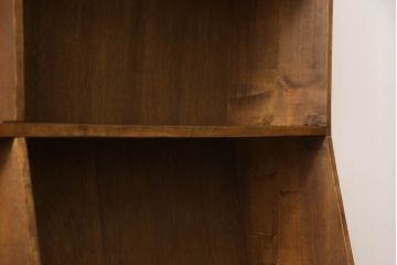 和製アンティーク　特大!!　ナラ材　シンプルなデザインが取り入れやすい古い学校の本棚(オープンラック、収納棚、ブックシェルフ、飾り棚、ディスプレイラック)(R-068496)
