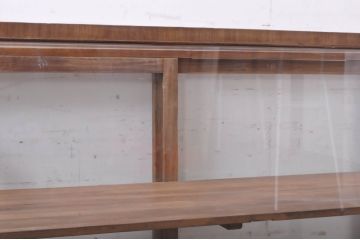 海外アンティーク　チーク材　上品な佇まいが魅力的なショーケース(ガラスケース、カウンターテーブル、陳列棚、飾り棚、店舗什器)(R-068497)