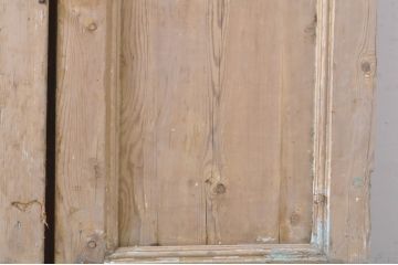 海外アンティーク　パイン材　小洒落たデザインのアイアンフェンス入り背の高い両開きドア1対2枚セット(建具、木製扉)(R-068499)