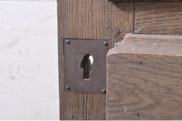 海外アンティーク　オーク材　目を惹く個性的なデザインのアイアンフェンス入りドア1枚(建具、木製扉)(R-068508)