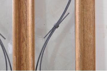 海外アンティーク　可憐なデザインのアイアンフェンス入りドア1枚(建具、木製扉)(R-068511)
