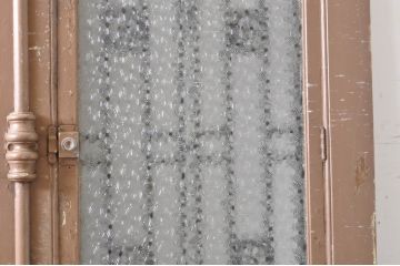 海外アンティーク　オーク材　特大!!品のあるデザインのアイアンフェンス入り両開きドア1対2枚セット(建具、木製扉)(R-068514)