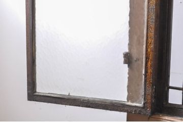 海外アンティーク　オーク材　特大!!品のあるデザインのアイアンフェンス入り両開きドア1対2枚セット(建具、木製扉)(R-068514)