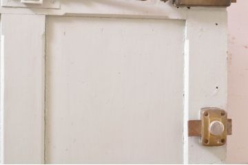 海外アンティーク　オーク材　フレンチな雰囲気溢れる可憐なデザインのアイアンフェンス入りドア1枚(建具、木製扉)(R-068518)
