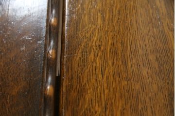 イギリスアンティーク　オーク材　バタフライ天板付き　特徴的なデザインとクラシカルな佇まいが魅力的なキャスターワゴンテーブル(トロリー、サイドテーブル、キッチンワゴン、バタフライトロリー、英国)(R-068526)