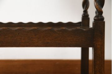 イギリスアンティーク　オーク材　バタフライ天板付き　特徴的なデザインとクラシカルな佇まいが魅力的なキャスターワゴンテーブル(トロリー、サイドテーブル、キッチンワゴン、バタフライトロリー、英国)(R-068526)