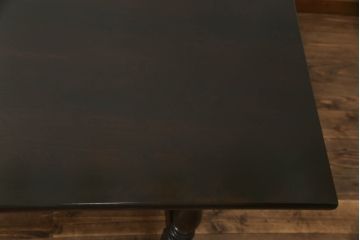和製ビンテージ　松本民芸家具　F型食卓　クラシカルな脚のデザインが目を引くダイニングテーブル(作業台、食卓、2人掛け、4人掛け、二人掛け、四人掛け、ヴィンテージ)(定価約29万7千円)(R-068529)
