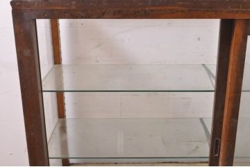 和製アンティーク　ナラ(楢)材　上品な佇まいが魅力的なショーケース(ガラスケース、カウンター、陳列棚、飾り棚、店舗什器)(R-068532)