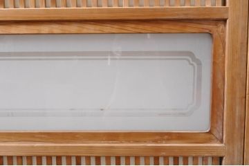 アンティーク建具　和の雰囲気溢れる格子戸4枚セット(引き戸、ガラス帯戸、障子戸)(R-068542)