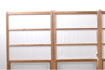アンティーク建具　和の雰囲気溢れる格子戸4枚セット(引き戸、ガラス帯戸、障子戸)(R-068542)