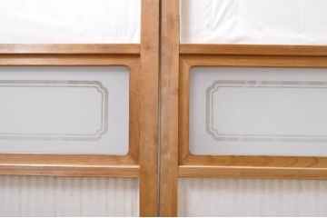 アンティーク建具　和の雰囲気溢れる格子戸4枚セット(引き戸、ガラス帯戸、障子戸)(R-068542)