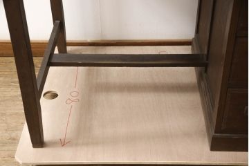 和製アンティーク　ナラ(楢)材　ノスタルジックな雰囲気漂う片袖机(ワークデスク、在宅ワーク、在宅用、勉強机)(R-068557)