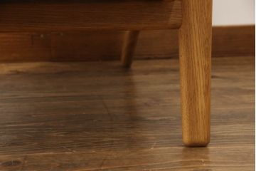 デンマークビンテージ　美品　GETAMA(ゲタマ)　Hans J Wegner(ハンス・J・ウェグナー)　GE290A　オーク材　くつろぎの空間を演出するアームチェアとオットマンのセット(椅子、イス、1P、一人掛けソファ、1人掛けソファ、フットスツール、ヴィンテージ、北欧)(R-068558)