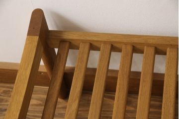 デンマークビンテージ　美品　GETAMA(ゲタマ)　Hans J Wegner(ハンス・J・ウェグナー)　GE290A　オーク材　くつろぎの空間を演出するアームチェアとオットマンのセット(椅子、イス、1P、一人掛けソファ、1人掛けソファ、フットスツール、ヴィンテージ、北欧)(R-068558)