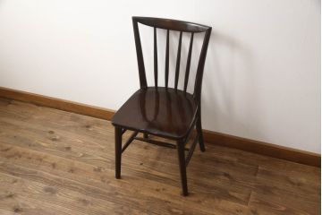 中古　松本民芸家具　220F型　シックな佇まいが魅力的なチェア(ダイニングチェア、板座チェア、椅子、イス)(定価約12万円)(R-068559)