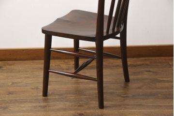 中古　松本民芸家具　220F型　シックな佇まいが魅力的なチェア(ダイニングチェア、板座チェア、椅子、イス)(定価約12万円)(R-068559)