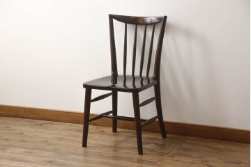中古　松本民芸家具　220F型　シックな佇まいが魅力的なチェア(ダイニングチェア、板座チェア、椅子、イス)(R-068560)