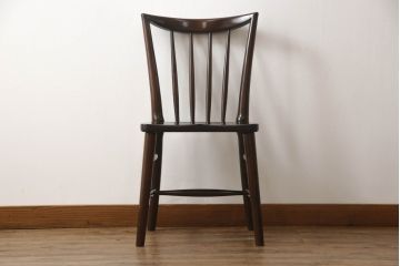 中古　松本民芸家具　220F型　シックな佇まいが魅力的なチェア(ダイニングチェア、板座チェア、椅子、イス)(R-068560)