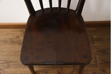 中古　松本民芸家具　220F型　シックな佇まいが魅力的なチェア(ダイニングチェア、板座チェア、椅子、イス)(R-068560)