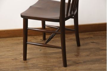 中古　松本民芸家具　220F型　シックな佇まいが魅力的なチェア(ダイニングチェア、板座チェア、椅子、イス)(R-068560)