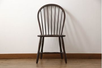中古　松本民芸家具　シックな佇まいが魅力的な#72型・リーチチェア(ダイニングチェア、ウィンザーチェア、板座チェア、椅子、ウインザーチェア)(R-068561)
