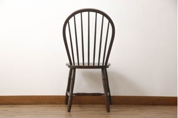 中古　松本民芸家具　シックな佇まいが魅力的な#72型・リーチチェア(ダイニングチェア、ウィンザーチェア、板座チェア、椅子、ウインザーチェア)(R-068561)