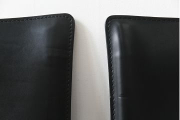 中古　Cassina(カッシーナ)　412　CAB(キャブ)　MARIO BELLINI(マリオベリーニ)　ブラック(黒)　シンプルモダンな空間づくりに活躍するアームレスチェア2脚セット(ダイニングチェア、椅子、イス)(定価2脚で約48万円)(R-068580)