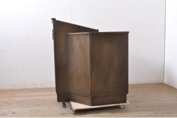 和製ビンテージ　昭和レトロ　ノスタルジックな雰囲気漂う古い教会の教壇(教台、説教台、カウンターテーブル、ヴィンテージ)(R-068582)