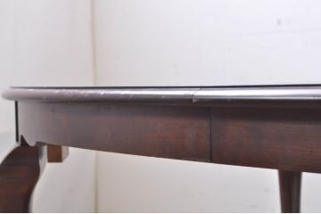 ビンテージ家具　アメリカ輸入モデル　DREXEL HERITAGE(ドレクセルヘリテイジ)　滑らかな曲線が優雅な印象のダイニングテーブル(エクステンションテーブル、食卓、4人掛け、6人掛け、オーバル型、ヴィンテージ)(R-068583)