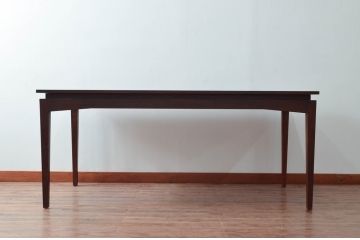 デンマークビンテージ　老舗家具メーカーBRAMIN(ブラーミン)　ローズウッド材の杢目が美しいダイニングテーブル(エクステンションテーブル、6人掛け、8人掛け、食卓、ヴィンテージ、北欧)(R-068585)