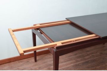 デンマークビンテージ　老舗家具メーカーBRAMIN(ブラーミン)　ローズウッド材の杢目が美しいダイニングテーブル(エクステンションテーブル、6人掛け、8人掛け、食卓、ヴィンテージ、北欧)(R-068585)