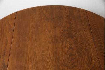 イギリスビンテージ　ERCOL(アーコール)　エルム材　シンプルなデザインで実用性抜群なウィンザードロップリーフテーブル(バタフライテーブル、ラウンドテーブル、ヴィンテージ)(R-068586)
