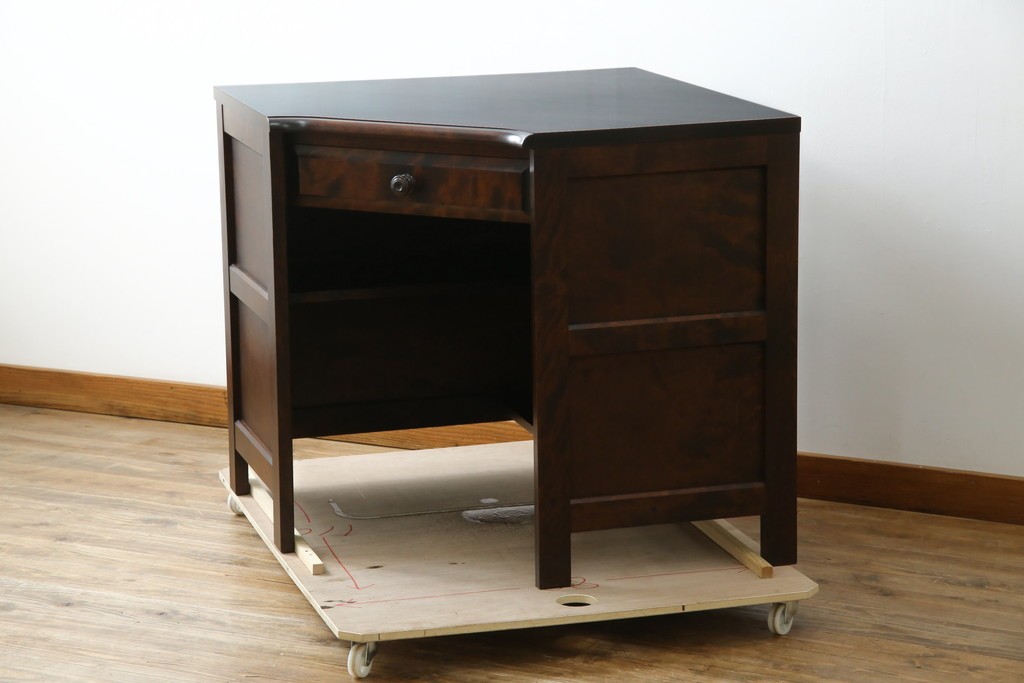 中古　美品　北海道民芸家具　こだわりのお部屋づくりにおすすめなコーナーデスク　(R-068589)