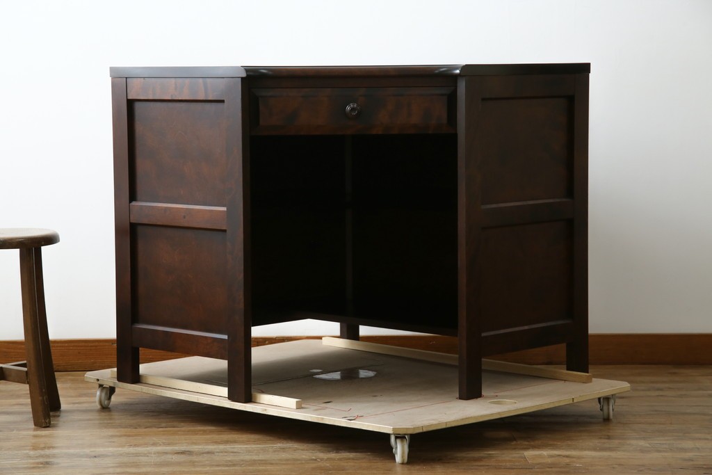 中古　美品　北海道民芸家具　こだわりのお部屋づくりにおすすめなコーナーデスク　(R-068589)