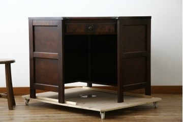 中古　美品　北海道民芸家具　こだわりのお部屋づくりにおすすめなコーナーデスク　(R-068589)