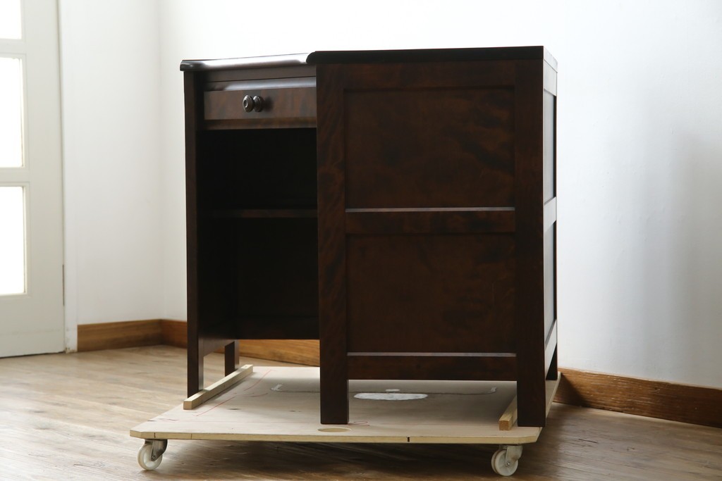 中古　美品　北海道民芸家具　こだわりのお部屋づくりにおすすめなコーナーデスク　(R-068589)