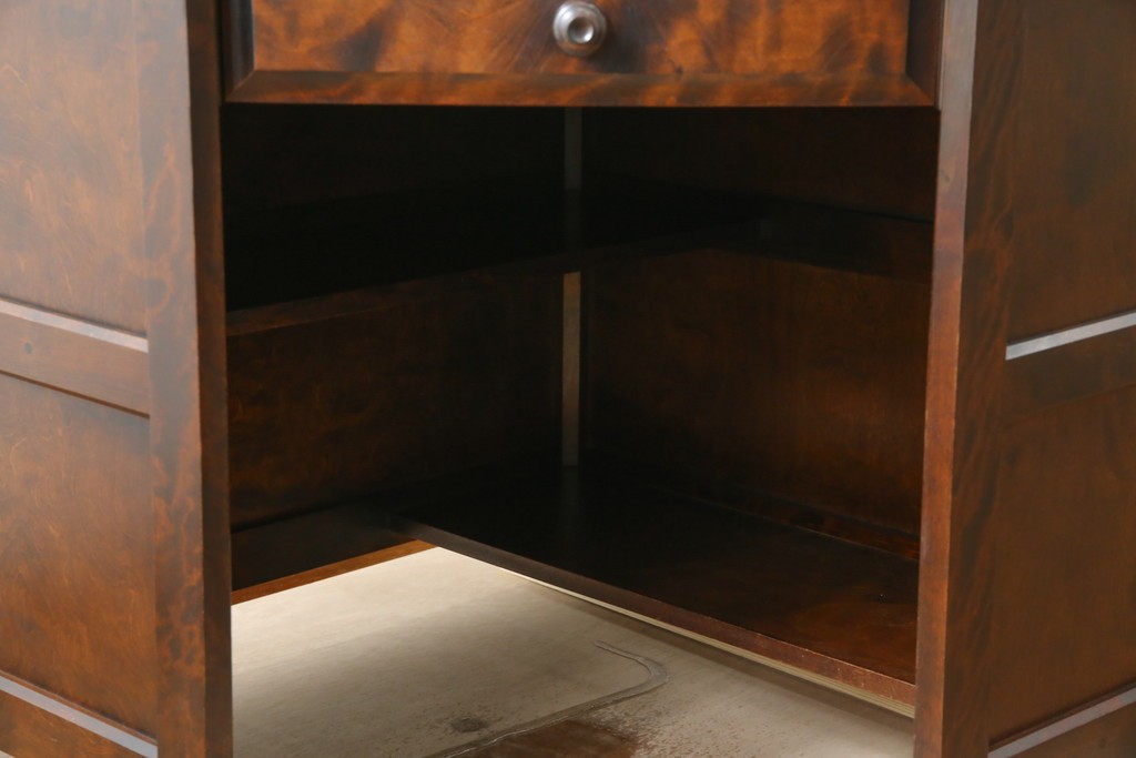 中古　美品　北海道民芸家具　こだわりのお部屋づくりにおすすめなコーナーデスク　(R-068589)