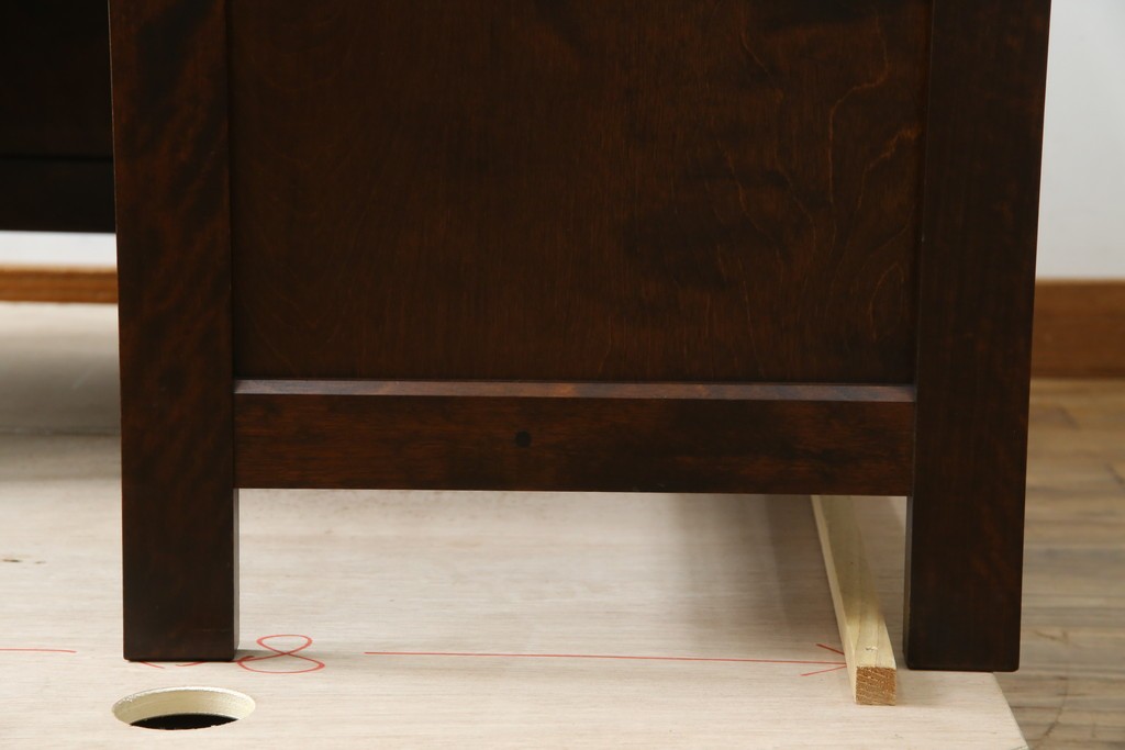 中古　美品　北海道民芸家具　こだわりのお部屋づくりにおすすめなコーナーデスク　(R-068589)