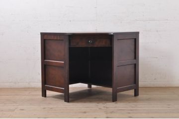 中古　美品　北海道民芸家具　こだわりのお部屋づくりにおすすめなコーナーデスク(ワークデスク、机、在宅ワーク、在宅用)(R-068589)