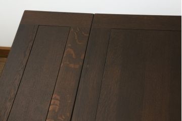 イギリスアンティーク　オーク材　曲線を帯びた脚のデザインが存在感を際立たせるドローリーフテーブル(ダイニングテーブル、食卓、エクステンションテーブル、拡張式テーブル、英国)(R-068593)