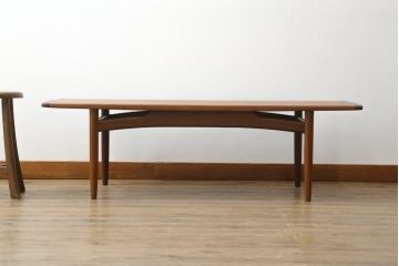 イギリスビンテージ　G-PLAN(ジープラン)　Brasilia(ブラジリア)　Long John(ロングジョン)　チーク材の色味と木目が美しいローテーブル(センターテーブル、リビングテーブル、英国、北欧、ヴィンテージ)(R-068595)