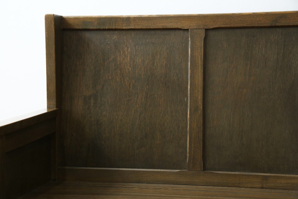 和製アンティーク　使い込まれた風合いが味わい深いチャーチベンチ　(R-068600)