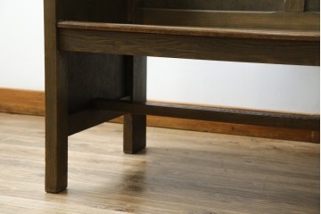 和製アンティーク　使い込まれた風合いが味わい深いチャーチベンチ　(R-068600)