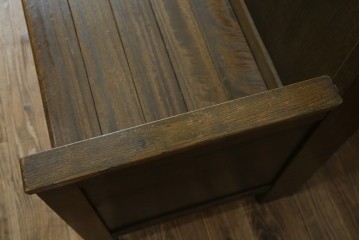 和製アンティーク　使い込まれた風合いが味わい深いチャーチベンチ　(R-068600)
