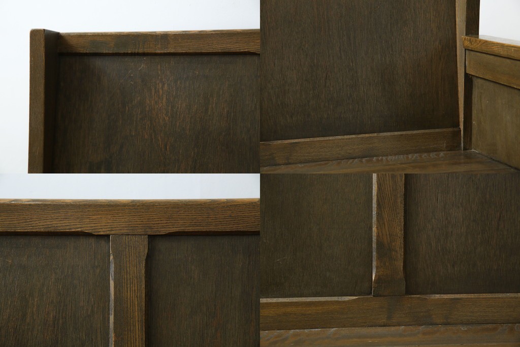 和製アンティーク　使い込まれた風合いが味わい深いチャーチベンチ　(R-068600)