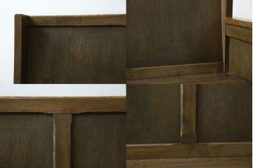 和製アンティーク　使い込まれた風合いが味わい深いチャーチベンチ　(R-068600)